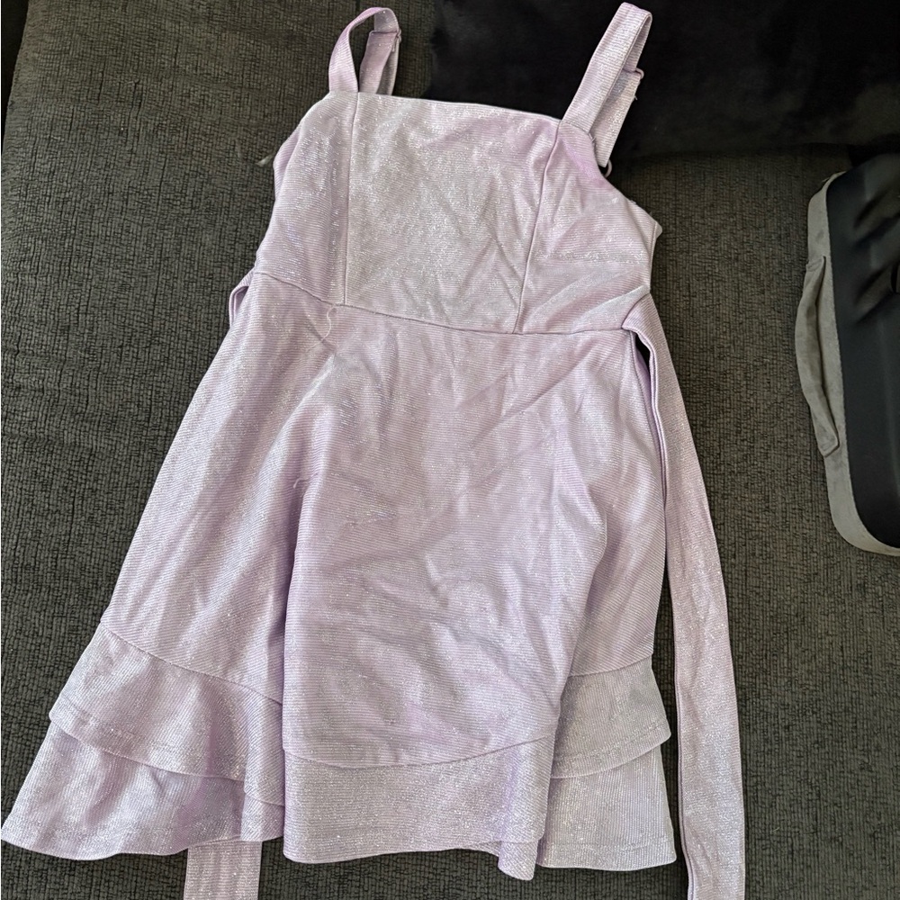 Lilac Sparkle Tiered Strappy Dress